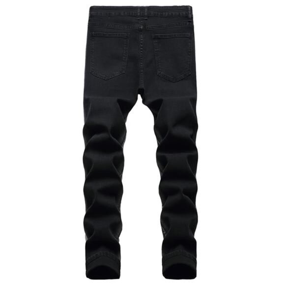 NWT Men's Black Distressed Straight Leg Jeans - Picture 2 of 6